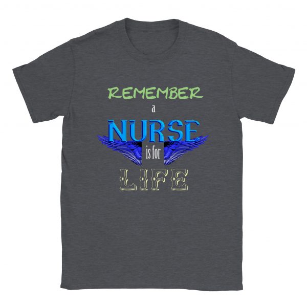 Remember a Nurse Unisex Crewneck Tee - Dark Heather