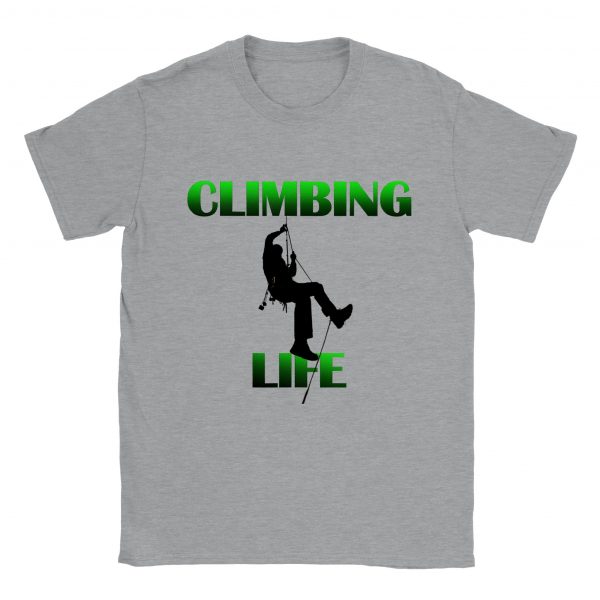 Climbing Life Unisex Crewneck Tee - Sports Grey