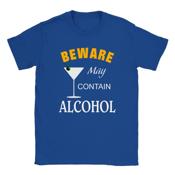 Beware May Contain Alcohol Unisex Tee - Royal