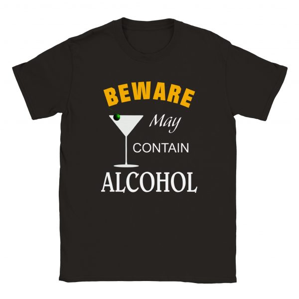 Beware May Contain Alcohol Unisex Tee - Black